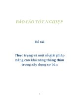 Đề tài: Thực trạng và một số giải pháp nâng cao khả năng thắng thầu trong xây dựng cơ bản ppsx