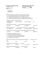 THE SECOND ENGLISH TEST - NGUYEN AN NINH High School doc