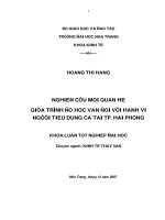 nghiên cứu mối quan hệ giữa trình độ học vấn đối với hành vi người tiêu dùng cá tại tp.hải phòng