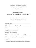 MẪU ĐƠN ĐỀ NGHỊ CÔNG NHẬN NGUỒN GIỐNG CÂY CÔNG NGHIỆP, CÂY ĂN QUẢ LÂU NĂM ppt