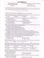 Đề thi thử đại học môn hóa học lần thứ 6 trường THPT chuyên đại học sư phạm ppsx