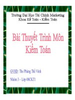 Thuyết trình kiểm toán tiền (môn kiểm toán )