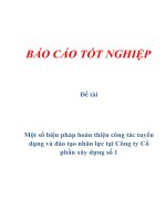 Đề tài: Một số biện pháp hoàn thiện công tác tuyển dụng và đào tạo nhân lực tại Công ty Cổ phần xây dựng số1 pdf