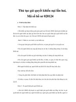 Thủ tục gải quyết khiếu nại lần hai, Mã số hồ sơ 020124 ppt