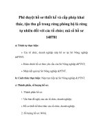 Phê duyệt hồ sơ thiết kế và cấp phép khai thác, tận thu gỗ trong rừng phòng hộ là rừng tự nhiên đối với các tổ chức; mã số hồ sơ 148781 pptx