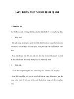 CÁCH KHÁM MỘT NGỪƠI BỆNH BỊ SỐT doc