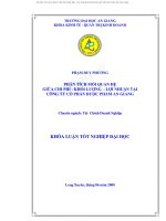 LUẬN VĂN: PHÂN TÍCH MỐI QUAN HỆ GIỮA CHI PHÍ  KHỐI LƯỢNG