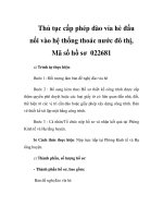 Thủ tục cấp phép đào vỉa hè đấu nối vào hệ thống thoác nước đô thị, Mã số hồ sơ 022681 doc