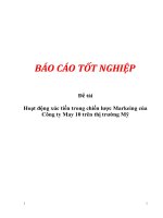 Đề tài: Hoạt động xúc tiến trong chiến lược Markeing của Công ty May 10 trên thị trường Mỹ doc