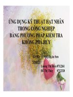 Bài giảng: ỨNG DỤNG KỸ THUẬT HẠT NHÂN TRONG CÔNG NGHIỆP BẰNG PHƯƠNG PHÁP KIỂM TRA KHÔNG PHÁ HỦY 
