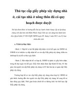 Thủ tục cấp giấy phép xây dựng nhà ở, cải tạo nhà ở nông thôn đã có quy hoạch được duyệt ppt