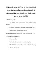 Phê duyệt hồ sơ thiết kế và cấp phép khai thác tận dụng gỗ trong rừng sản xuất là rừng tự nhiên của các tổ chức thuộc tỉnh; mã số hồ sơ 148779 docx