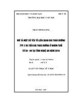 mô tả một số yếu tố liên quan đái tháo đường týp 2 và tiền đái tháo đường ở nhóm tuổi 30 - 69 tại tỉnh nghệ an năm 2010
