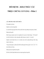 HỎI BỆNH – KHAI THÁC CÁC TRIỆU CHỨNG CƠ NĂNG – Phần 2 docx