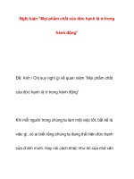 Nghị luận “Mọi phẩm chất của đức hạnh là ở tronghành động” docx