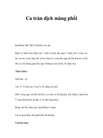 Ca tràn dịch màng phổi pdf