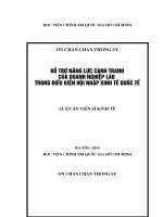 Hỗ trợ năng lực cạnh tranh của doanh nghiệp Lào trong điều kiện hội nhập kinh tế quốc tế