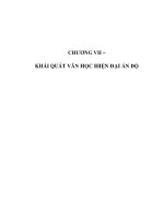 VĂN HỌC ẤN ĐỘ, NHẬT BẢN LÀO, CAMPUCHIA, Ả RẬP - CHƯƠNG 7. KHÁI QUÁT VĂN HỌC HIỆN ĐẠI ẤN ĐỘ ppsx