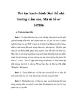 Thủ tục hành chính Giải thể nhà trường mầm non, Mã số hồ sơ 147806 ppt