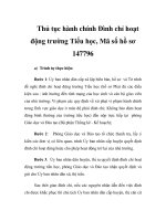 Thủ tục hành chính Đình chỉ hoạt động trường Tiểu học, Mã số hồ sơ 147796 potx