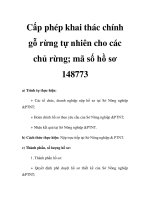Cấp phép khai thác chính gỗ rừng tự nhiên cho các chủ rừng; mã số hồ sơ 148773 potx