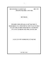 tìm hiểu mối liên quan giữa mật độ và độ di động của tinh trùng với tỷ lệ có thai của kỹ thuật bơm tinh trùng vào buồng tử cung tại bệnh viện phụ sản hà nội