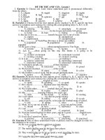 ĐỀ THI THỬ ANH VĂN - Lesson 1 docx