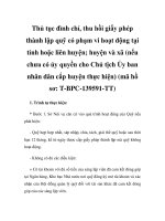 Thủ tục đình chỉ, thu hồi giấy phép thành lập quỹ có phạm vi hoạt động tại tỉnh hoặc liên huyện; huyện và xã (nếu chưa có ủy quyền cho Chủ tịch Ủy ban nhân dân cấp huyện thực hiện) (mã hồ sơ: T-BPC-139591-TT) potx