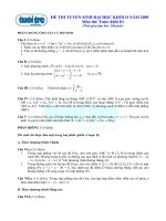 ÐỀ THI TUYỂN SINH ĐẠI HỌC KHỐI D NĂM 2009 Môn thi: Toán (khối D) pps