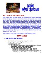 ACCESS 2007 - TẠO BẢNG NHẬP DỮ LIỆU VÀO BẢNG pps