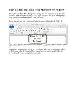 Thay đổi font mặc định trong Microsoft Word 2010 ppt
