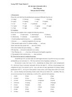 ĐỀ THI HỌC SINH GIỎI LỚP 11 Môn: Tiếng anh - Trường THPT Thuận Thành số 1 docx