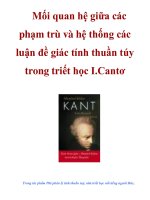 Mối quan hệ giữa các phạm trù và hệ thống các luận đề giác tính thuần túy pdf