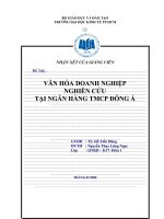 văn hóa doanh nghiệp nghiên cứu tại ngân hàng thương mại cổ phần đông á