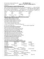 ĐỀ THI HỌC KÌ I Trường TH Cấp 2,3 Hiếu Nhơn KHỐI 12 pot