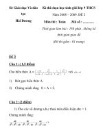 Kì thi chọn học sinh giỏi lớp 9 THCS Năm 2008 – 2009 Môn thi : Toán tỉnh Hải Dương đề 2 pot