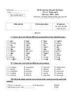 Đề thi chọn học sinh giỏi cấp Huyện Môn thi: Tiếng Anh 9 Năm học: 2009 - 2010 - đề 5 doc