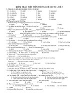 KIỂM TRA 1 TIẾT MÔN TIẾNG ANH 12 CTC – ĐỀ 3 pps