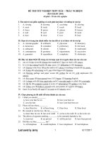 ĐỀ THI TỐT NGHIỆP THPT MẪU - TRẮC NGHIỆM doc