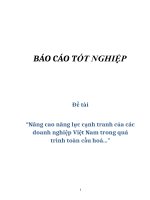 Đề tài: “Nâng cao năng lực cạnh tranh của các doanh nghiệp Việt Nam trong quá trình toàn cầu hoá...