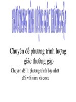bài giảng toán 11 một số phương trình lượng giác thường gặp