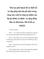 Thủ tục phê duyệt hồ sơ thiết kế và cấp phép tận thu gỗ nằm trong rừng sản xuất là rừng tự nhiên của hộ gia đình, cá nhân và cộng đồng dân cư thôn bản, Mã số hồ sơ 144222 pdf