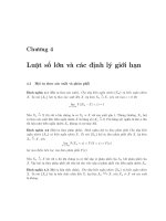 Bài giảng XÁC SUẤT và THỐNG KÊ - Chương 4 pptx