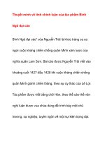 Thuyết minh về tính chính luận của tác phầm BìnhNgô đại cáo docx