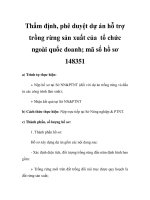 Thẩm định, phê duyệt dự án hỗ trợ trồng rừng sản xuất của tổ chức ngoài quốc doanh; mã số hồ sơ 148351 pps