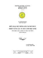 Luận văn Biên soạn hệ thống bài tập để phát triển tư duy