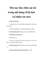 Thủ tục Sửa chữa sai sót trong nội dung sổ hộ tịch (cá nhân xin sửa) pptx