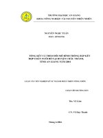 Luận văn TỔNG KẾT VÀ THEO DÕI MÔ HÌNH TRỒNG BẮP KẾT HỢP CHĂN NUÔI BÒ TẠI HUYỆN CHÂU THÀNH, TỈNH AN GIANG NĂM 2004 part 1 pps