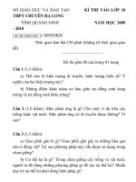 Đề thi tuyển sinh vào lớp 10 môn sinh học trường THPT chuyên Hạ Long tỉnh Quảng Ninh docx