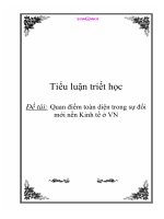 Tiểu luận triết học: Quan điểm toàn diện trong sự đổi mới nền KT ở VN docx